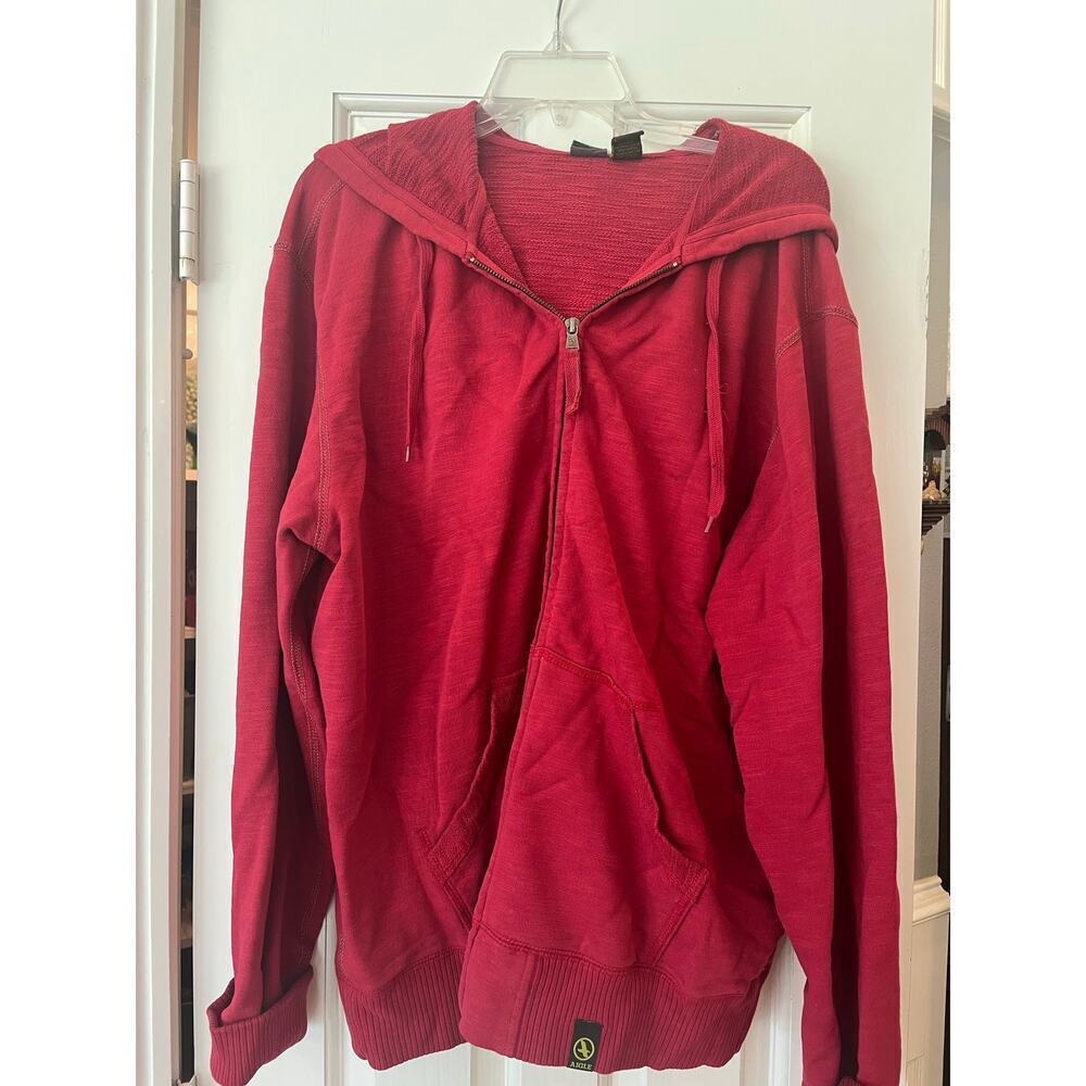 Aigle Full Zip Casual Sweater Jacket Cotton Hood Pocket Layer Hiking Outdoors XL